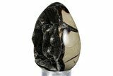 Septarian Dragon Egg Geode - Sparkly Black Crystals #336444-2
